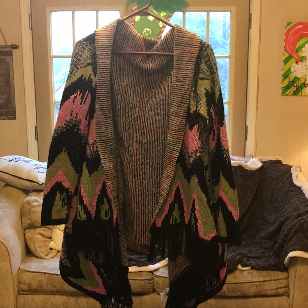 Multi-colored sweater/cardigan